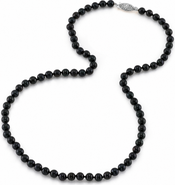 The Pearl Source 5.0-5.5mm Japanese Akoya Black Pearl Necklace - AA+ Quality