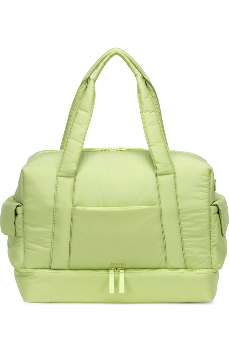 CALPAK Weekender Recycled Nylon Diaper Duffel Bag, Main, color, Lime