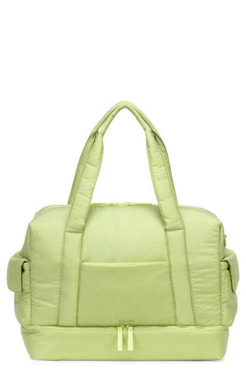 CALPAK Weekender Recycled Nylon Diaper Duffel Bag in Lime 