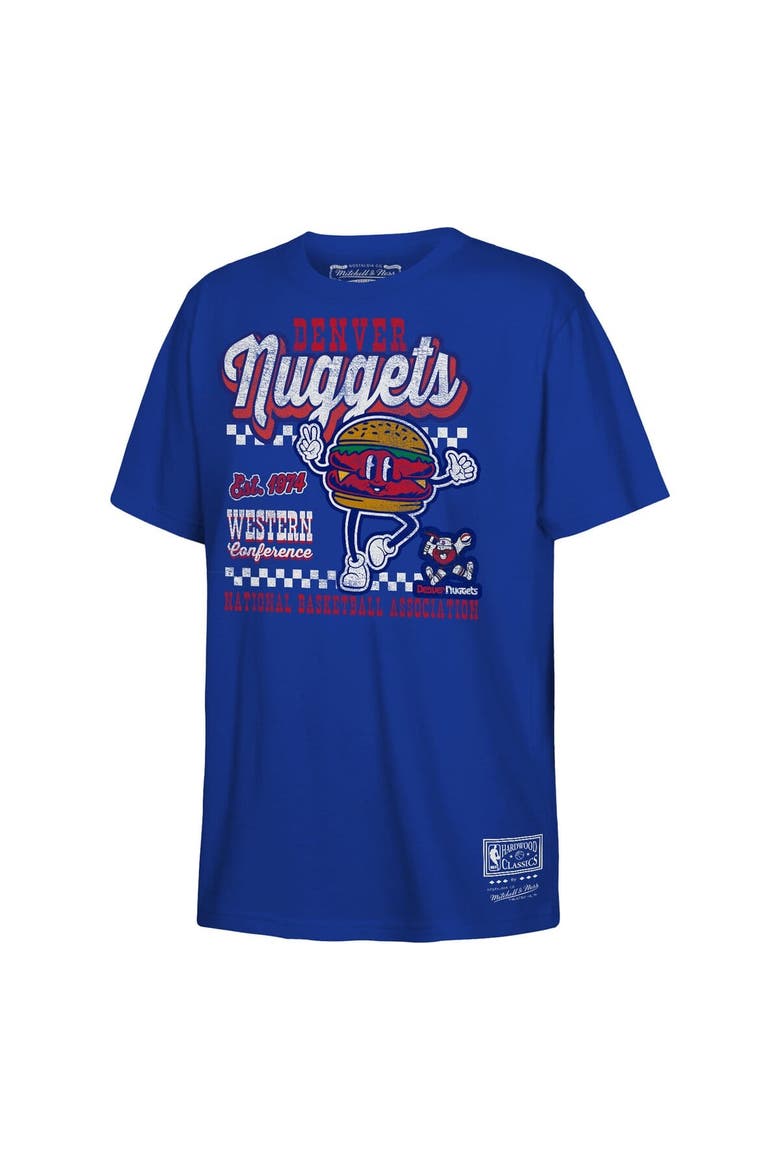 Youth Mitchell & Ness  Royal Denver Nuggets Concession Food Character T-Shirt, Alternate, color, Royal