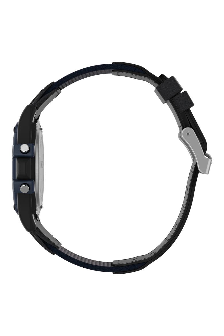 Atlantis Chronograph Fabric Strap Watch, 40mm, Alternate, color, BLACK/ BLACK/ BLUE