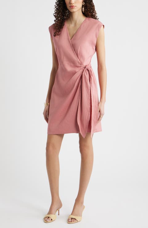 Cotton Blend Wrap Dress