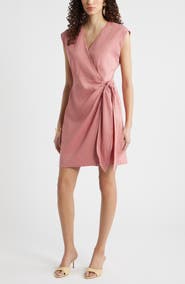Nordstrom Linen Blend Wrap Dress
