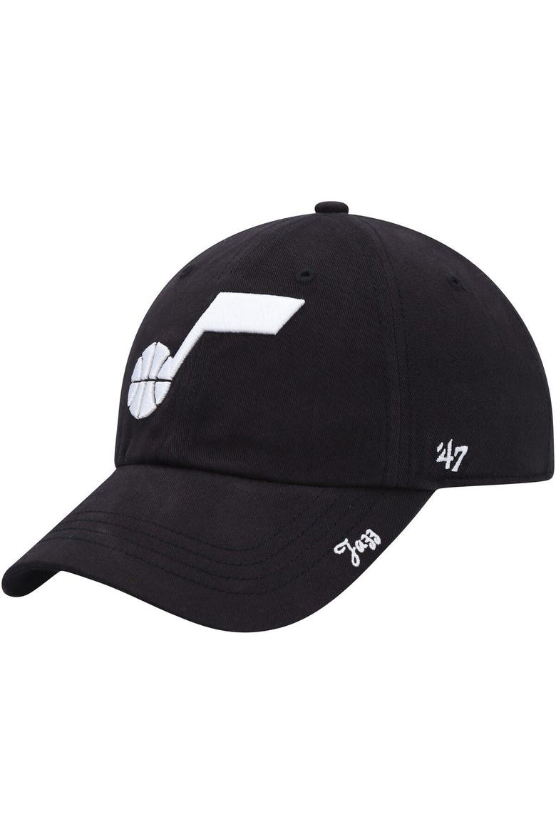 Women's '47 Black Utah Jazz Miata Clean Up Adjustable Hat, Main, color, Black