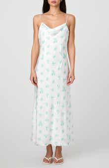 French Connection Anna Fleur Cowl Neck Satin Maxi Slipdress