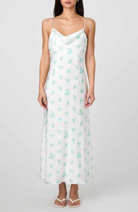 French Connection Anna Fleur Cowl Neck Satin Maxi Slipdress