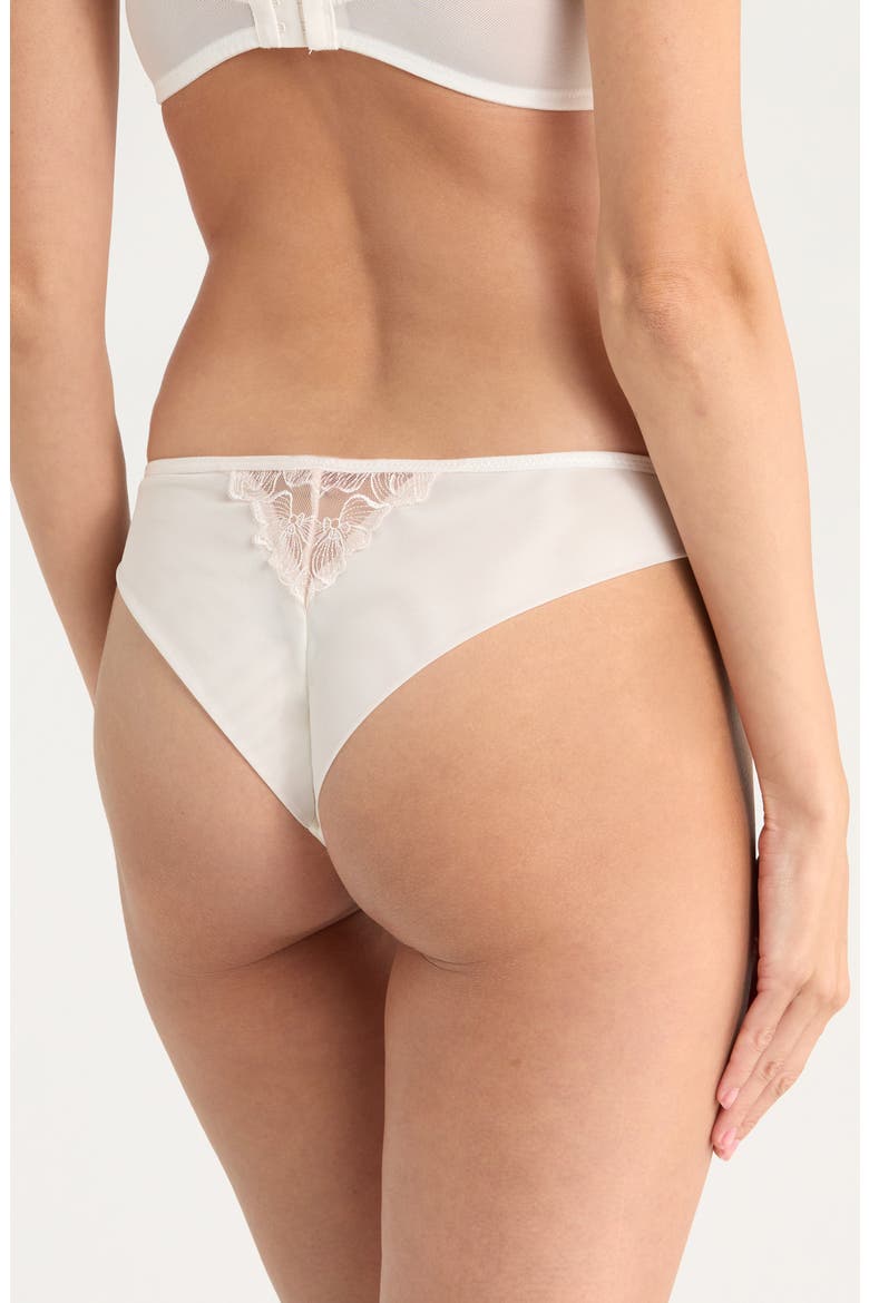 Lauren Embroidered Mesh Brazilian Panties, Alternate, color, SNOW WHITE