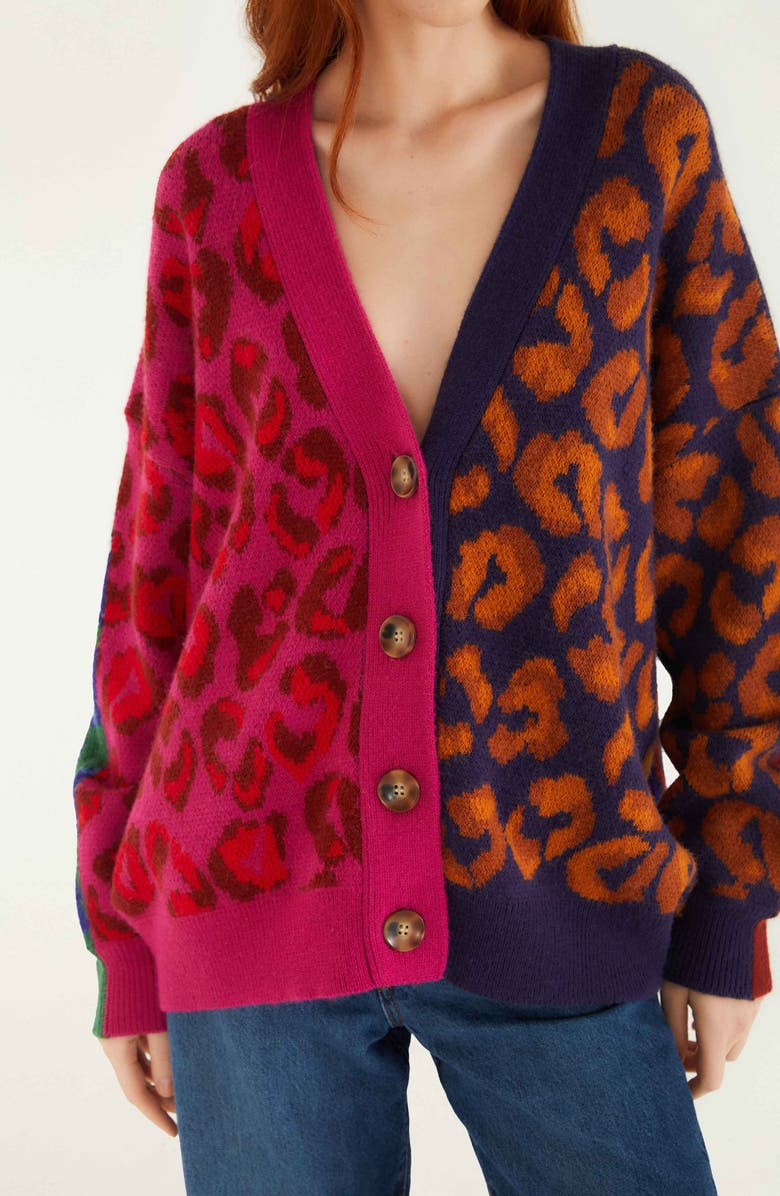 FARM Rio Leopard Spot Cardigan, Alternate, color, Ikat Dyed Leopard Mi