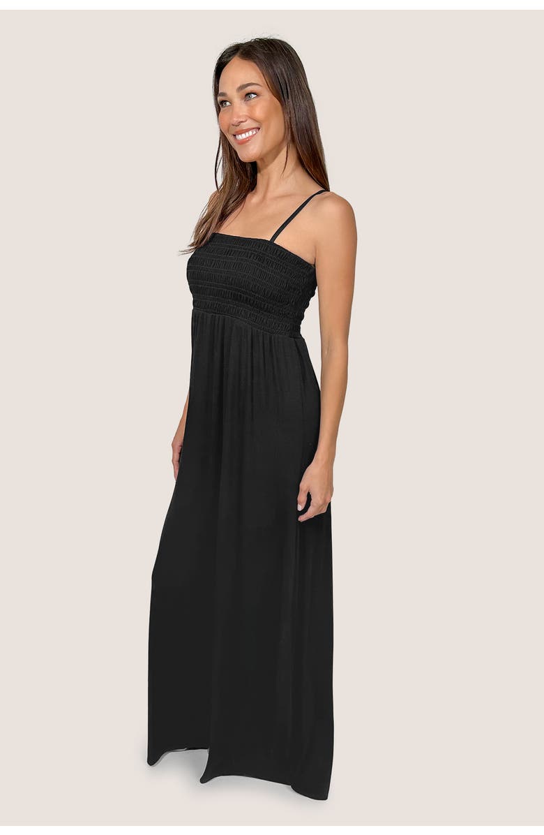 JJwinks Montecito Maxi Bra-Free Dress with Smocked Bodice, Alternate, color, Black Rib