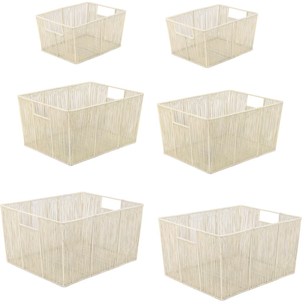 Happimess Sutton Modern Glam Handmade Wire Metal Nesting Storage Baskets In Neutral