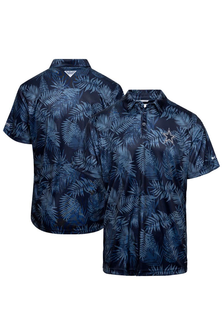 Men's Columbia Navy Dallas Cowboys PFG Super Terminal Tackle™ Omni-Shade™ Polo, Main, color, Navy