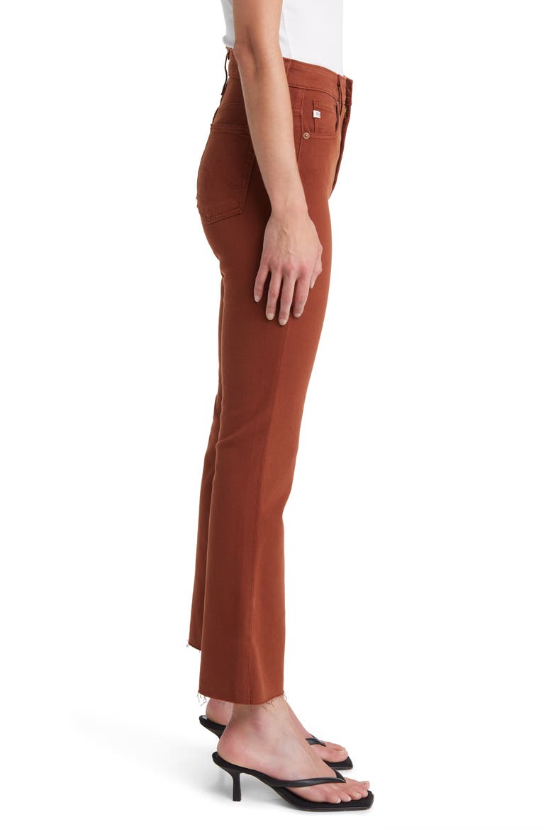 Farrah High Waist Raw Hem Crop Bootcut Jeans, Alternate, color, SPICED MAPLE