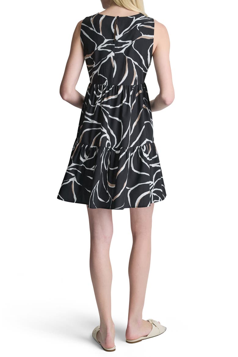 Commuter Sleeveless Swing Minidress, Alternate, color, BLACK/ IVORY