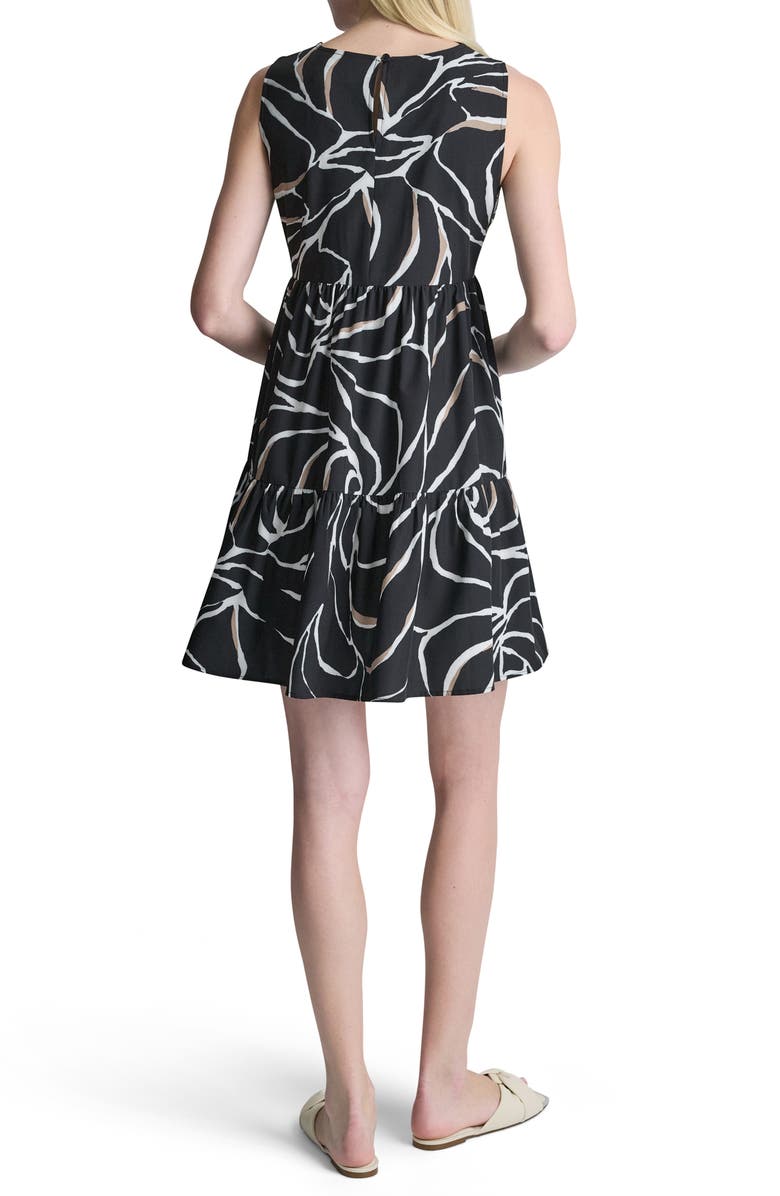 DKNY Commuter Sleeveless Swing Minidress, Alternate, color, Black/ Ivory