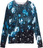 Desigual Floral Fine Gauge Crewneck Sweater