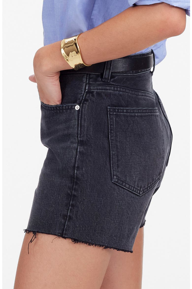 The Brynn Long Cutoff Denim Shorts, Alternate, color, LEVIN WASH