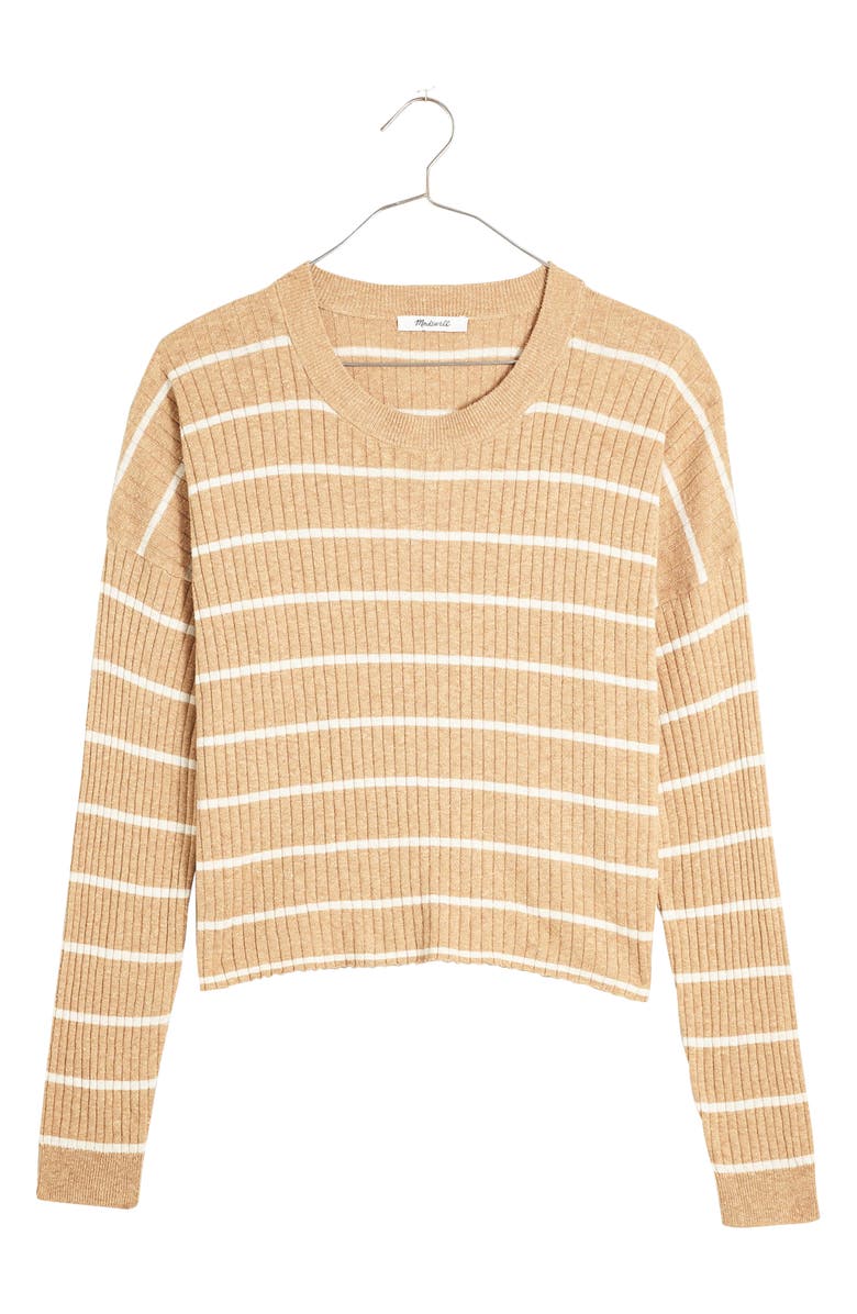 Madewell No Strings Attached Stripe Crewneck Sweater, Alternate, color,