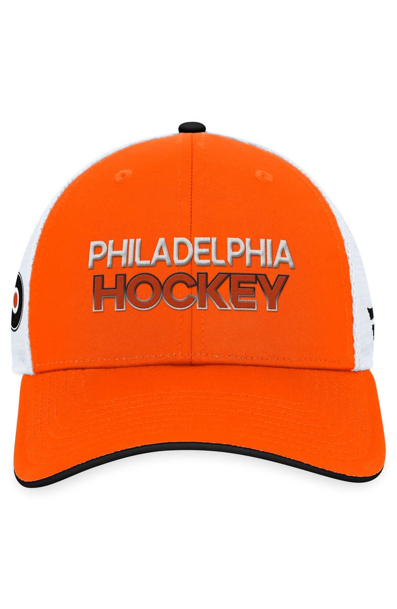 FANATICS Men's Fanatics Branded  Orange Philadelphia Flyers Authentic Pro Rink Trucker Adjustable Hat, Alternate, color, 