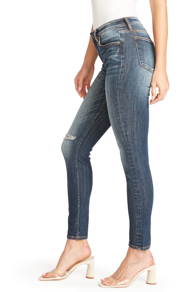 Jagger Distressed Skinny Jeans, Alternate, color, DARK WASH