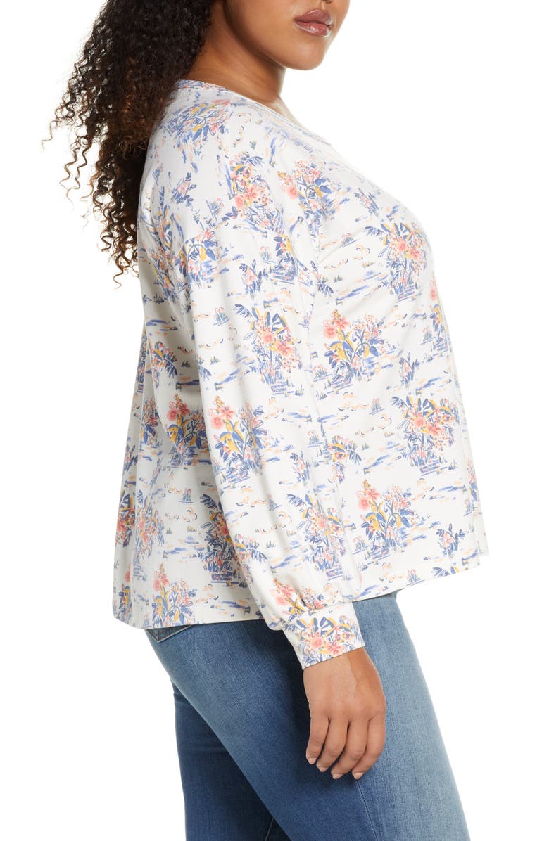 Bobeau Bishop Sleeve Pullover, Alternate, color, 