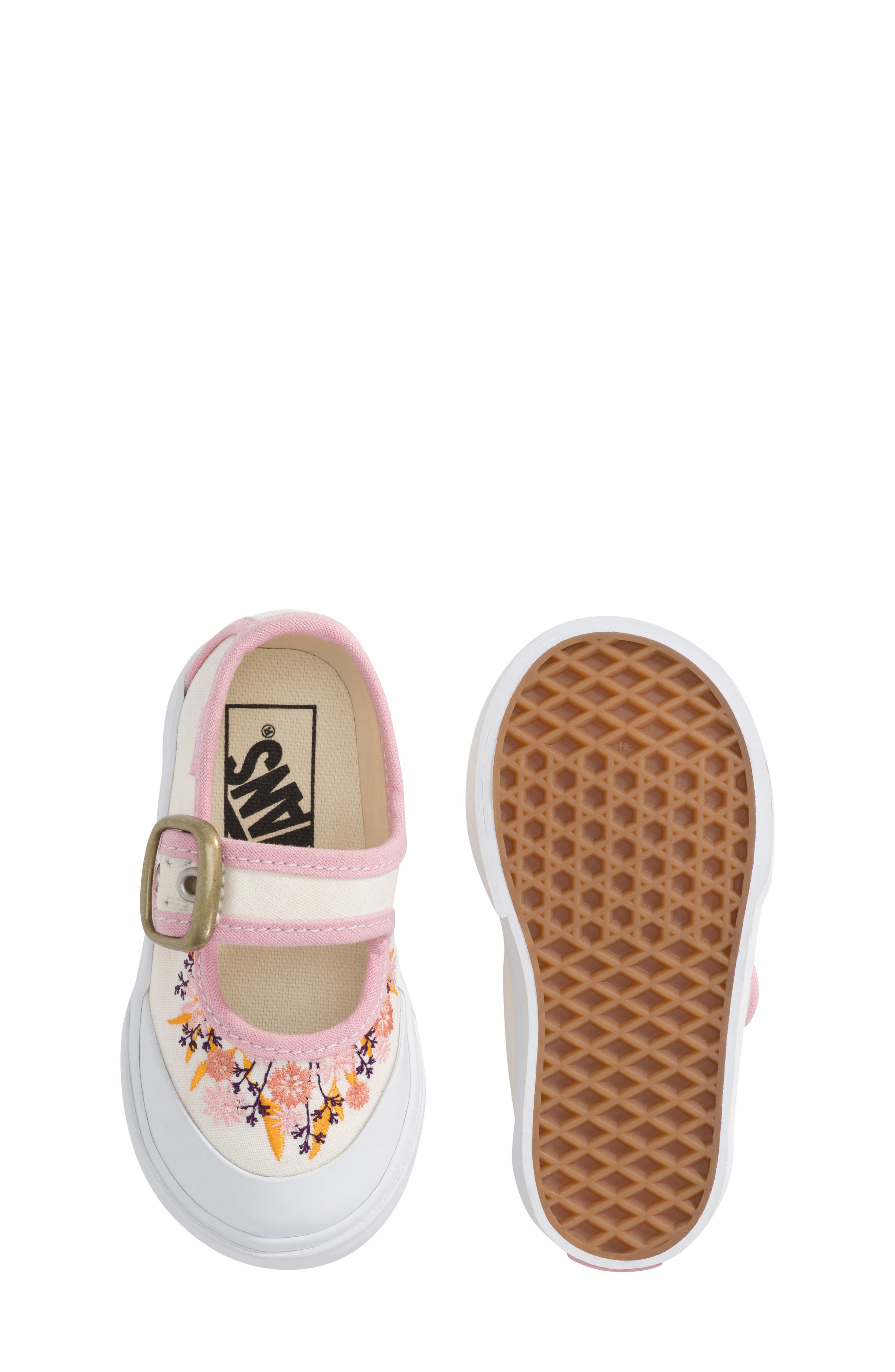 Vans Kids
 Floral Embroidered Mary Jane Sneaker, Alternate, color, Pressed Floral Marshmallow