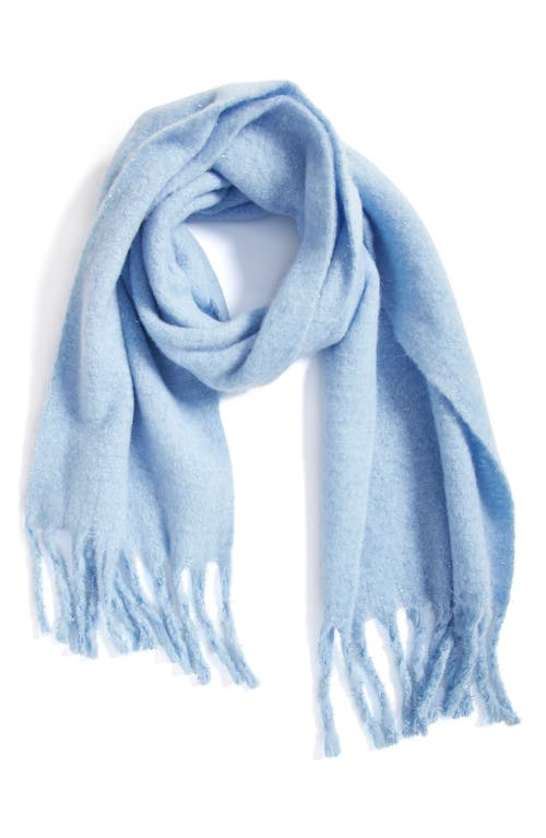 Treasure & Bond Cozy Sparkle Fringe Scarf In Blue