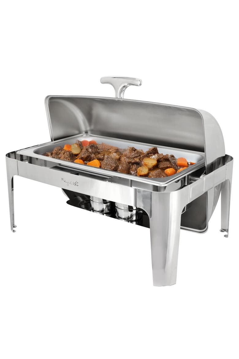 9.5 Quart Oblong Stainless Steel Chafing Dish, Main, color, Silver