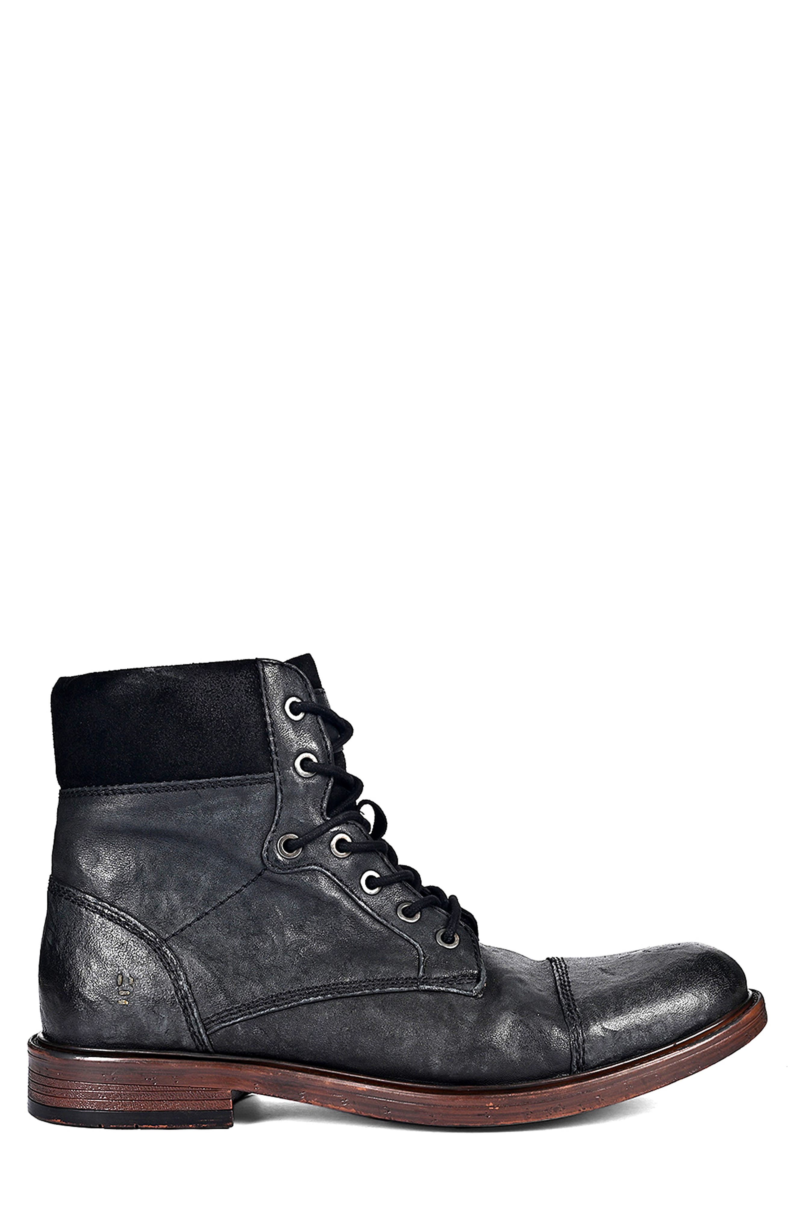 ROAN Lecture Leather Lace-Up Boot, Alternate, color, Black Napa