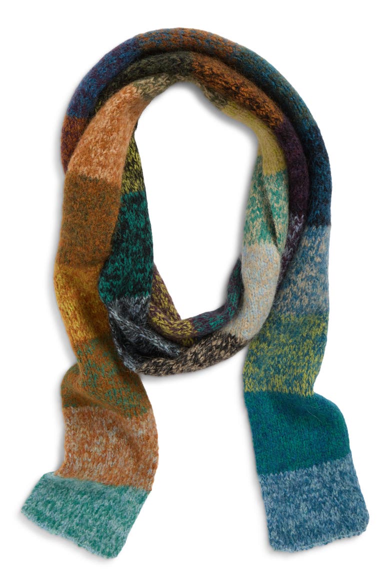 Thin Alpaca & Wool Blend Scarf, Alternate, color, MULTI