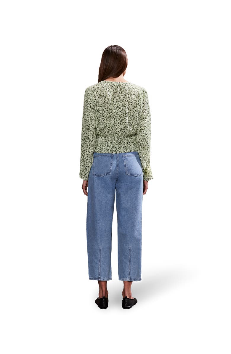 Ro&Zo Ditsy Pintuck Blouse, Alternate, color, Green