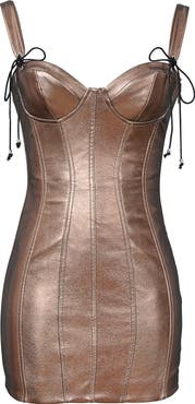 Mistress Rocks Metallic Faux Leather Minidress