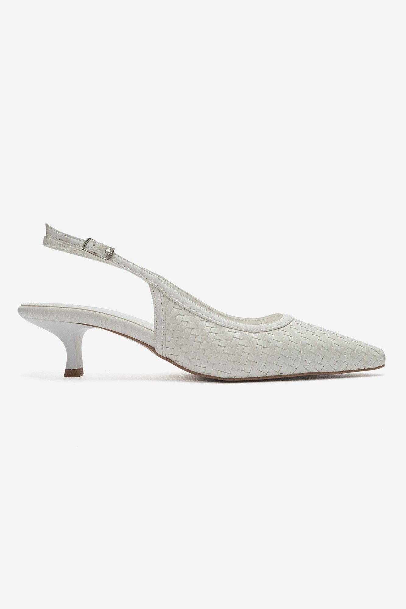 Fendrix Kitten Heel Slingback Pump, Alternate, color, White