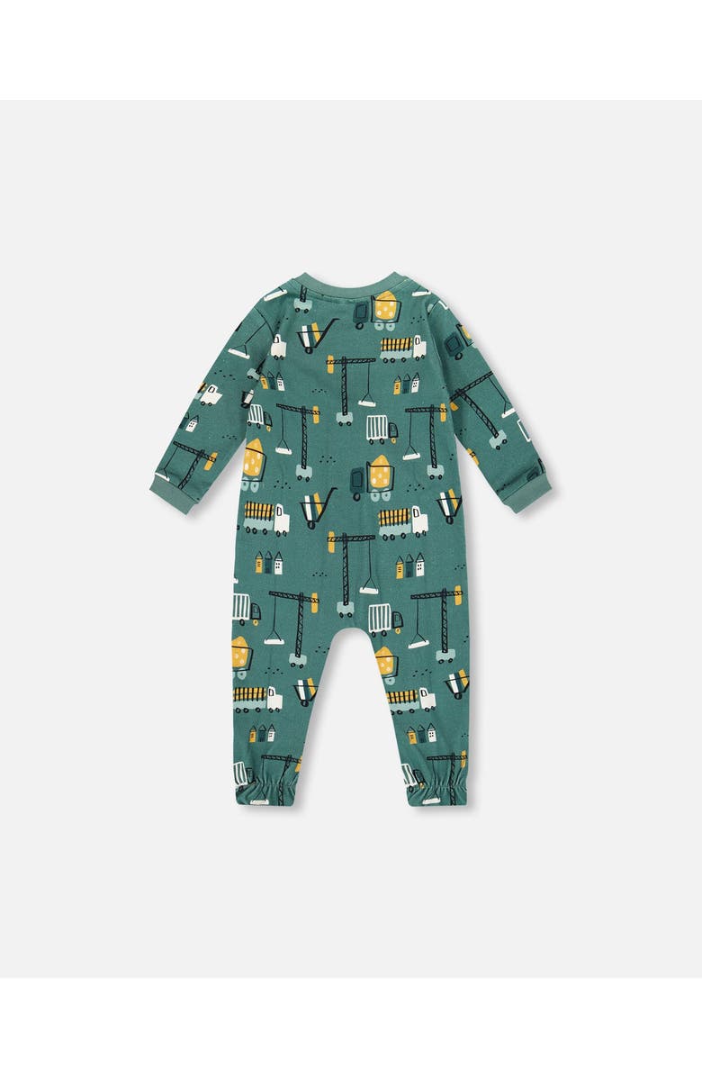 Deux par Deux One-Piece Organic Cotton Pajama Construction, Main, color, Teal