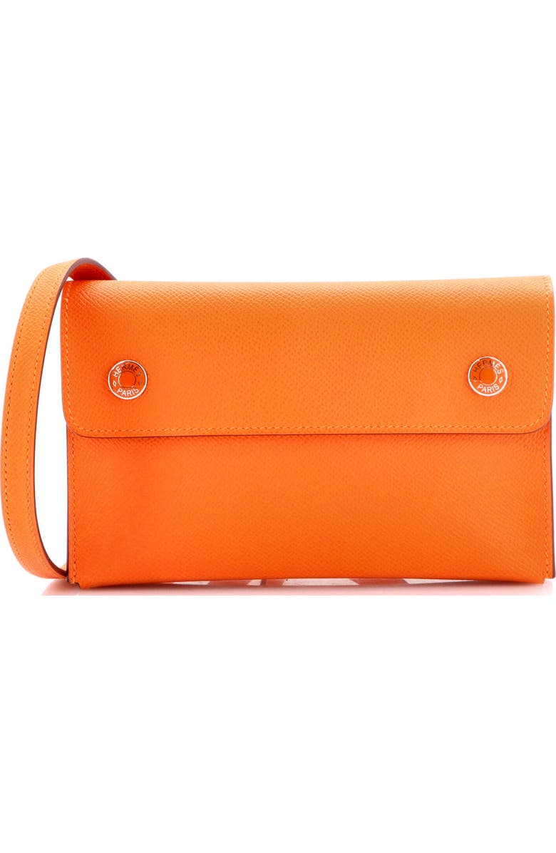 Pre-Owned Hermes Hermesnap Wallet Bag Epsom, Main, color, Orange H