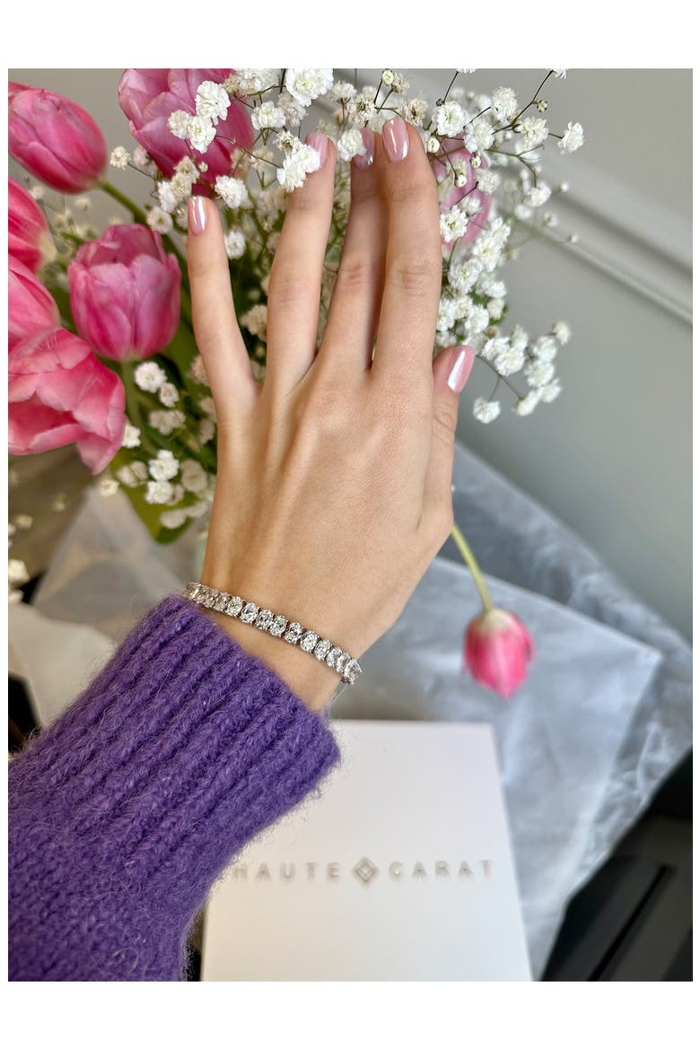 Oval Cut Lab Grown Diamond Tennis Bracelet, Alternate, color, 18K WHITE GOLD