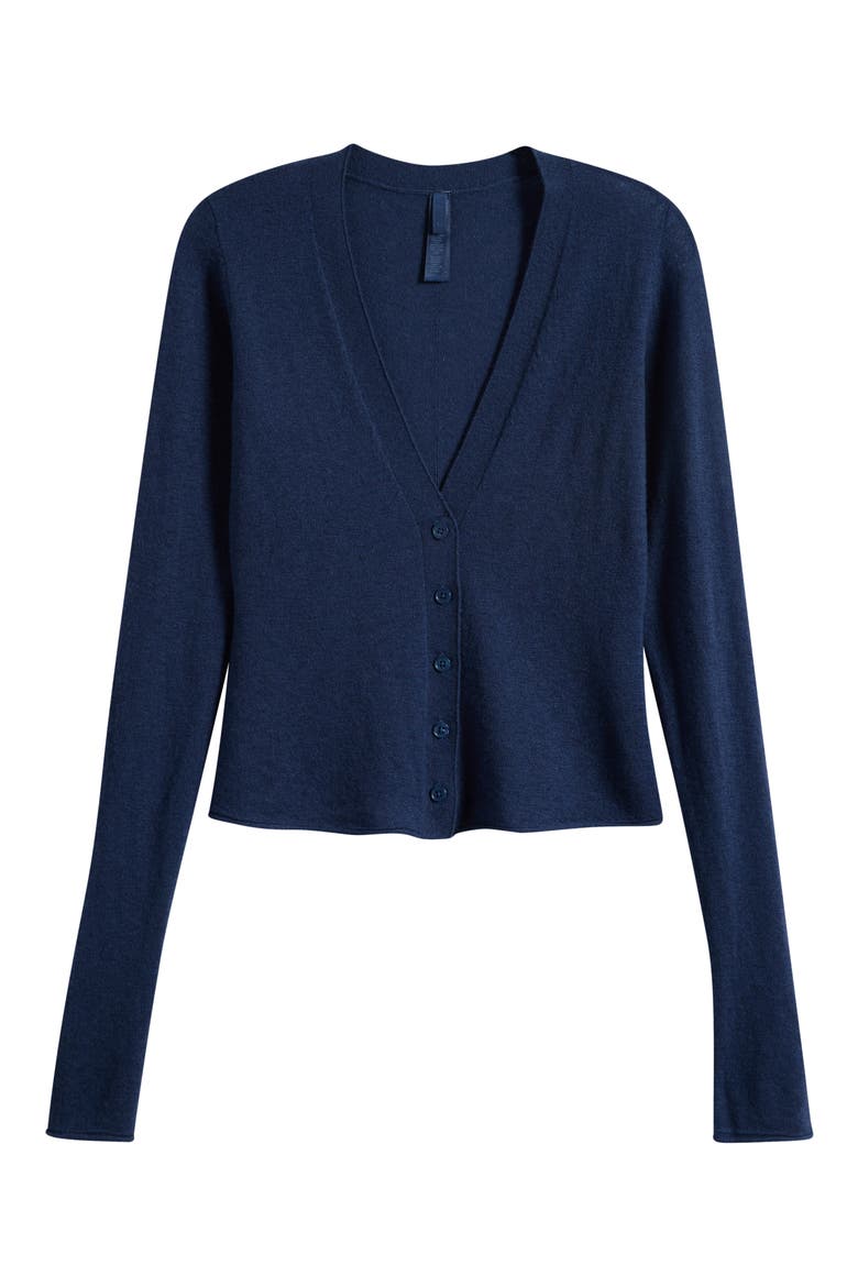 Featherweight Cashmere Cardigan, Alternate, color, INDIGO
