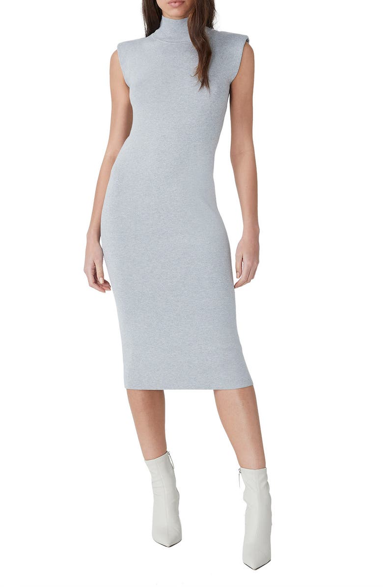 French Connection Shoulder Pad Sleeveless Sweater Dress, Main, color, 