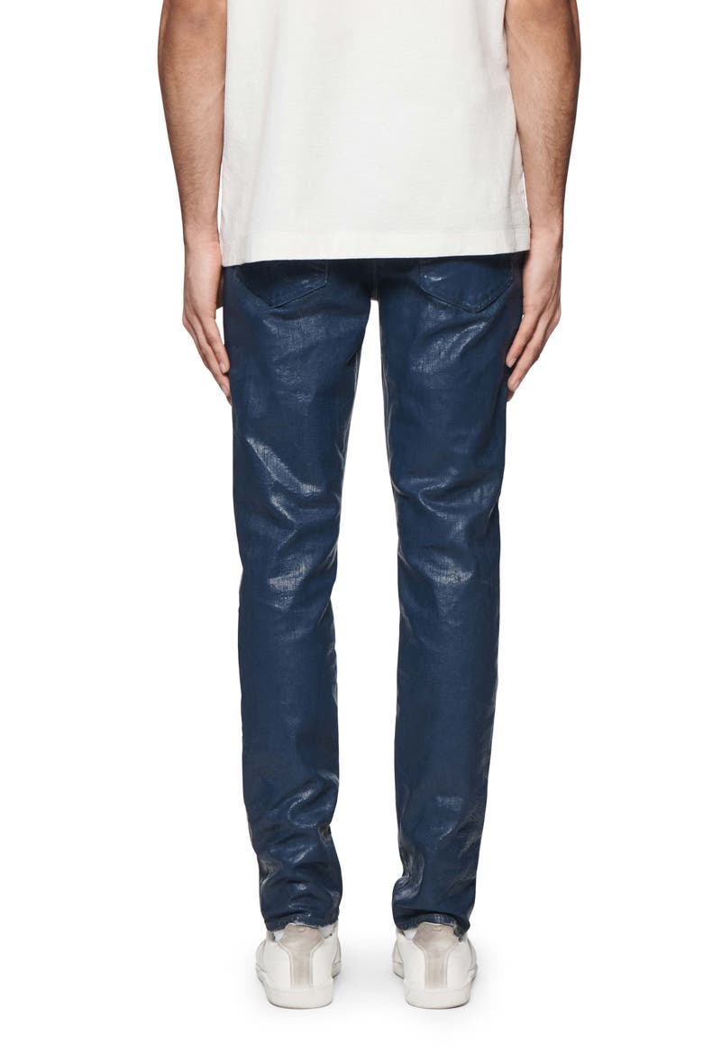 Paint Job Crackled Coated Skinny Jeans, Alternate, color, BLUE
