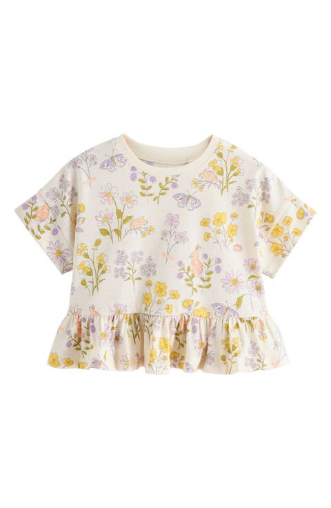 Kids' Ditsy Frill Floral Cotton T-Shirt (Toddler & Little Kid)