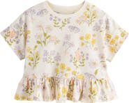 NEXT Kids' Ditsy Frill Floral Cotton T-Shirt
