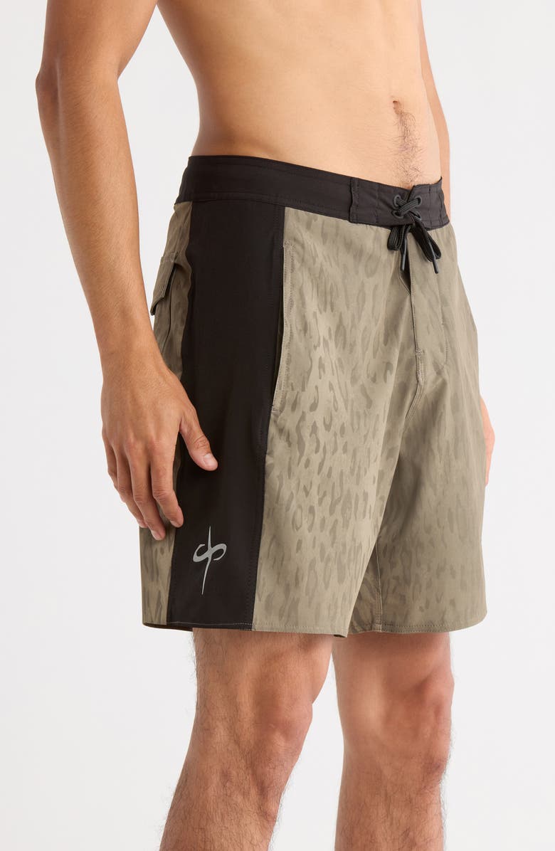 SANTO STUDIO Peninsula Cole Houshmand Board Shorts, Alternate, color, Cheetah Brown