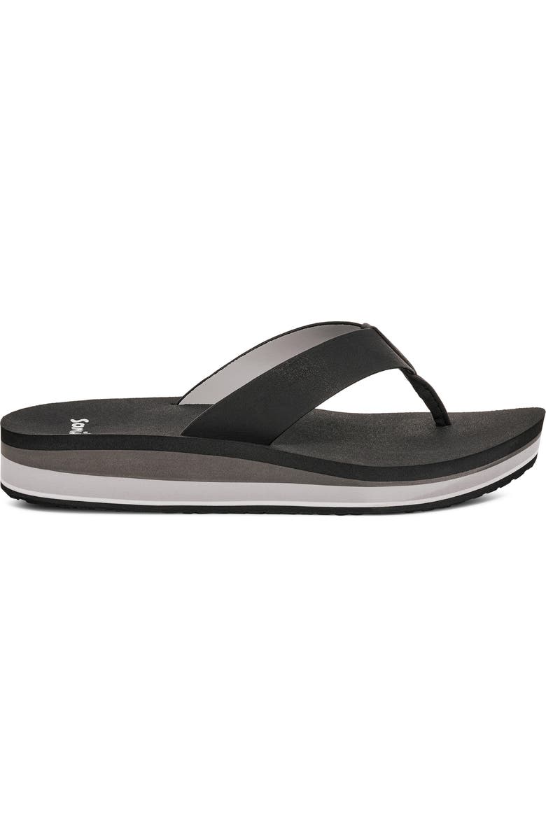 Sanuk Highland Flip Flop, Alternate, color, Black/Grey