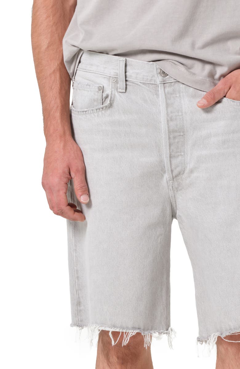 AGOLDE Anson Raw Hem Denim Shorts, Alternate, color, Coin