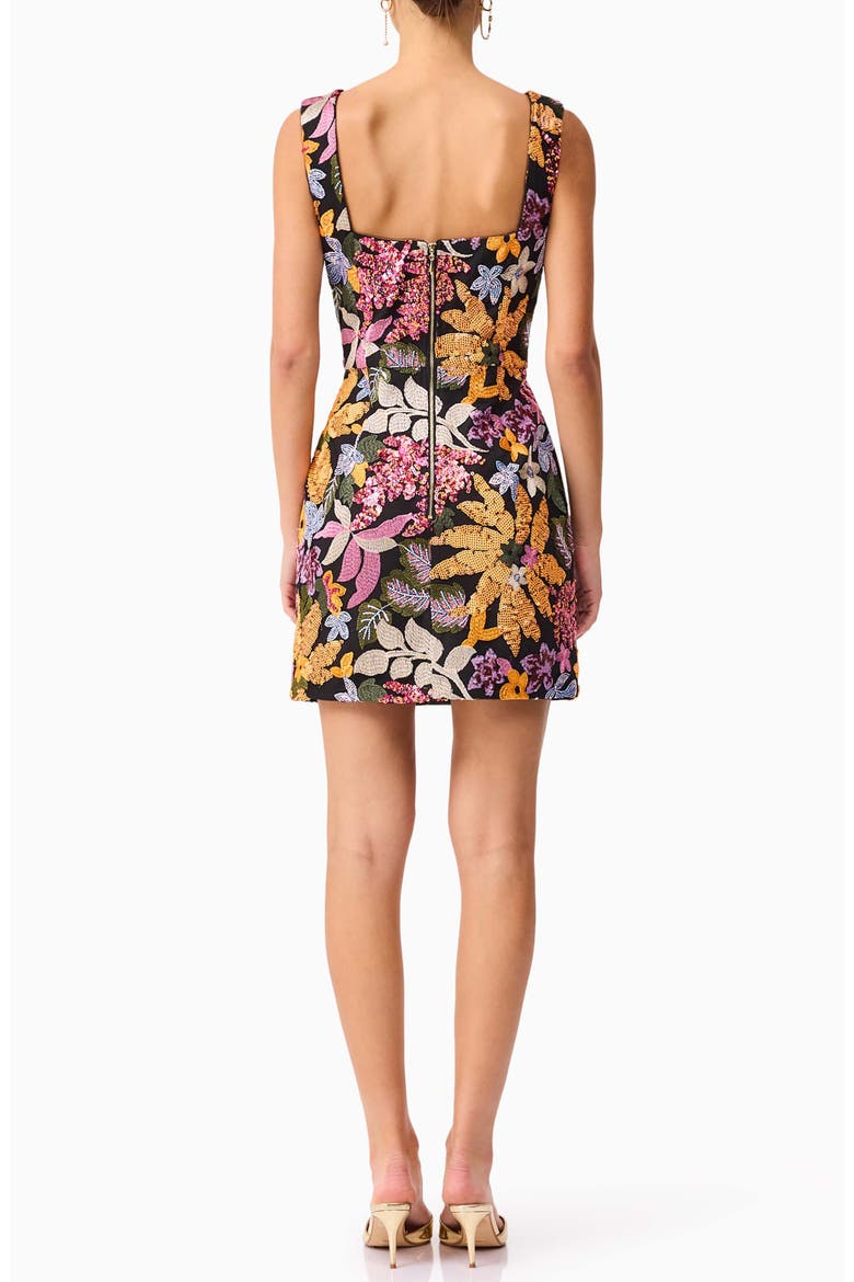 Kiran Floral Embellished Sleeveless Minidress, Alternate, color, BLACK MULTI