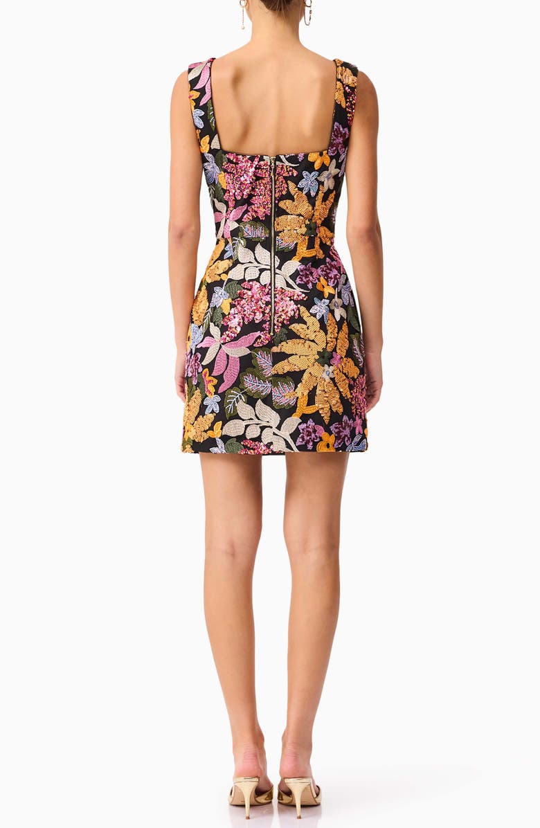 Elliatt Kiran Floral Embellished Sleeveless Minidress, Alternate, color, Black Multi