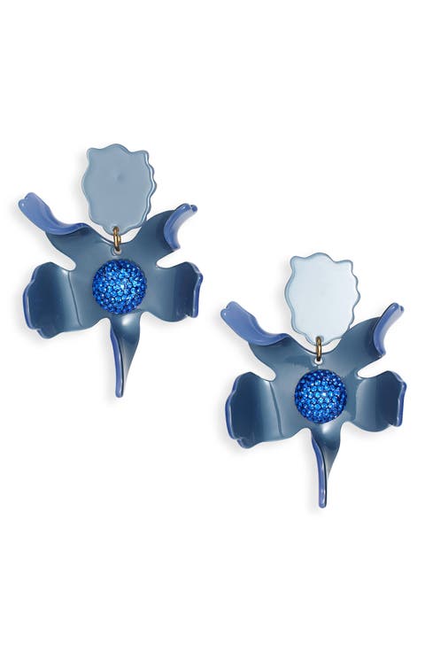 Crystal Lily Drop Earrings