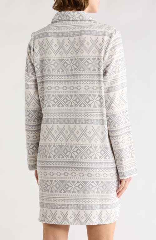 Nordstrom Rack Dreamy Tree Print Flannel Long Sleeve Nightgown In Gray