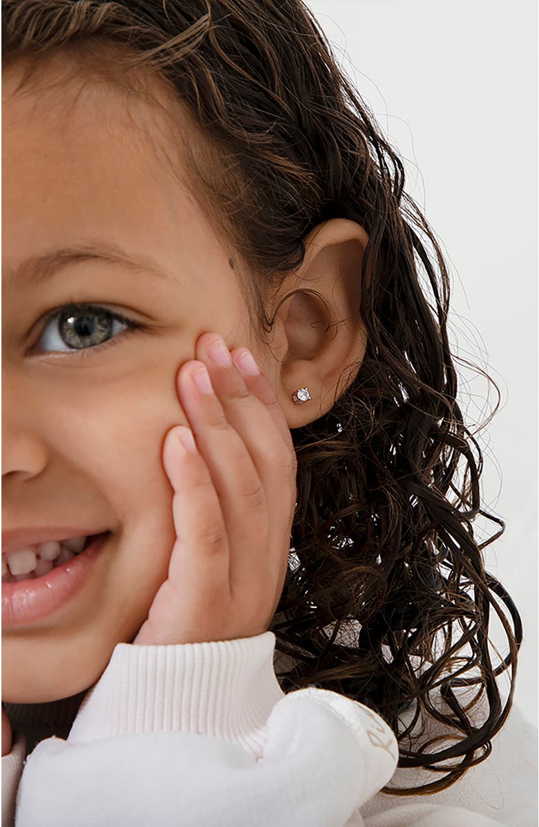 In Season Jewelry Traditional Prong Set Earrings, Alternate, color, Silver