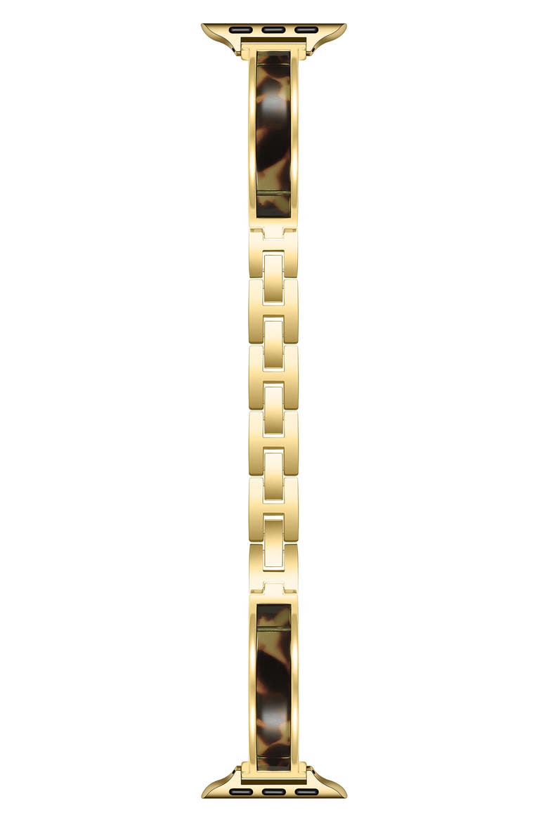 Addison Stainless Steel & Resin Apple Watch® Bracelet Watchband, Main, color, GOLD/ TORTOISE