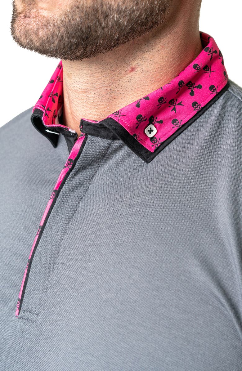 Maceoo Mozartsolid Crossbone Grey Jersey Polo, Alternate, color, Grey